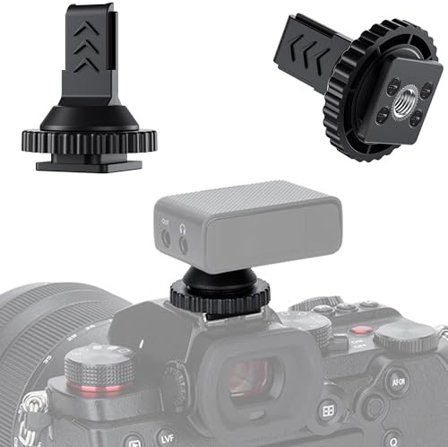 JJC Kamera Adapter für DJI Mic Empfänger Kaltschuh Blitzschuh Halterung | Mikrofon Kabellos Cold Shoe Adapter mit 1/4-20 Gewinde für DSLR Spiegellose Kamera & Stativ, Halterung Nur für DJI Mic 1