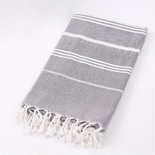 BESTORI Telo Mare in Cotone Assorbente Asciugatura Rapida Coperta da Spiaggia Telo da Bagno Leggero per Piscina Picnic Viaggi Campeggio, Viola 2, 100 x 180 cm