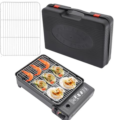 Barbecue grill portable Camping Cooker extérieur camping gaz barbecue Planche avec barbecue Mesh, barbecue portable grill avec barbecue Mesh, cuisinière de camping à gaz avec barbecue Mesh