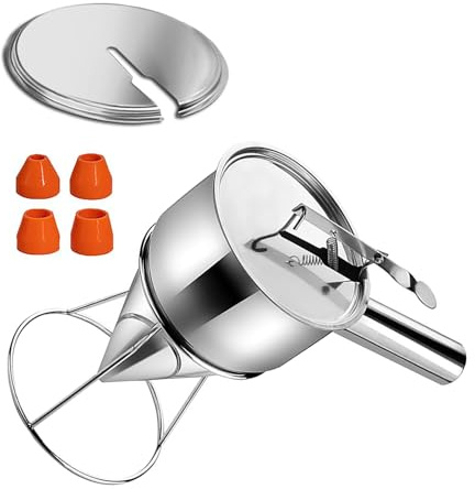 Distributeur de pâte multifonction en acier inoxydable 1200 ml pour crêpes, cupcakes et gâteaux avec support facile à utiliser