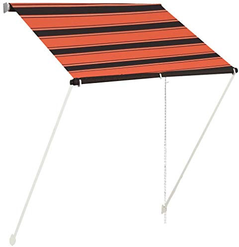 Xichuzi Toldo retráctil, Toldos Terrazas, Toldos Exterior, Toldo Lateral, Toldos Exterior Terraza, Toldos para Ventanas, Naranja y marrón 150x150 cm