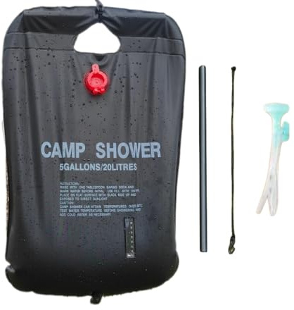 Narui Seven Instant Temp Display Portable Outdoor Solar Shower Bag - Large Capacity, PVC Waterproof Material, Foldable Design, Easy Installation, Outdoor Bathing Essential