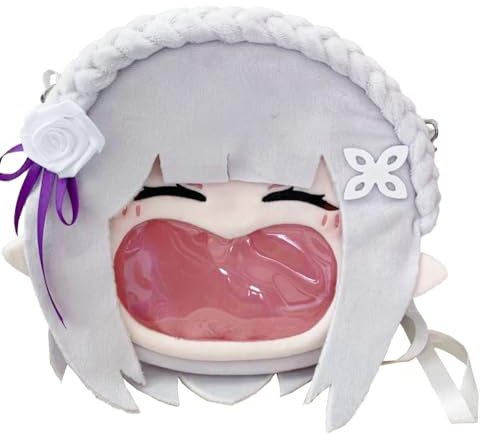 YLEAFUN Anime Emilia Cosplay väska Re: Zero ryggsäck Cosplay ryggsäck anime tillbehör, Emilia, 20*18cm