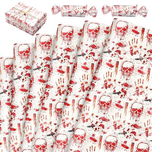 50 hojas papel seda gotico para envoltura de regalos con motivos de calaveras rosas mariposas y arañas accesorios papel bolsas regalo fiestas halloween suministros manualidades diy 20 por 14 pulgadas