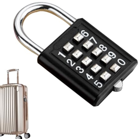 Lucchetto con combinazione di tasti di sicurezza – Blocco codice digitale 8/10 Digits | Serratura compatta per palestra, zaino per studenti, cassetta degli attrezzi, conservazione all'aperto, Sch
