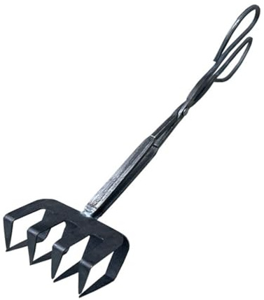 ROYJJ Pinza in ferro resistente per la movimentazione di carbone e legna da ardere, ideale per campeggio e attività all'aperto