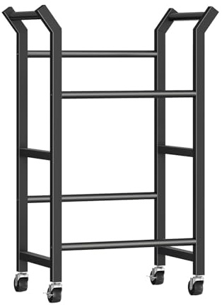 HOOBRO Scaffale Portabottiglie a 2 Livelli per 2 Casse di Bevande, con 4 Ruote (2 Bloccabili) e Maniglia, Ogni Ripiano Regge 75 kg, per Cucina, Sala da Pranzo e Soggiorno, Nero EBK205CJ01