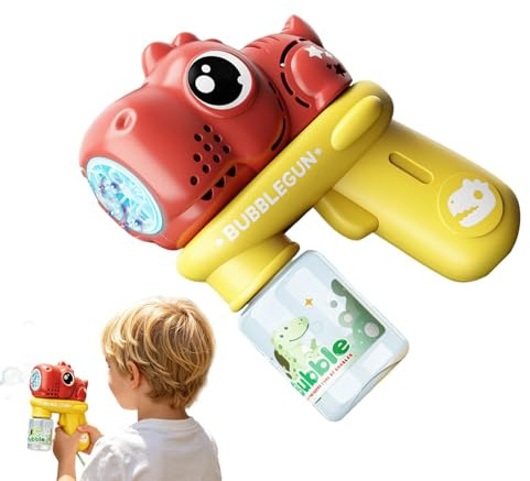 Elektrisk Bubbelstav,Automatisk Lysande Skumstav - Läckagesäker Handhållen Dinosauriedesign Batteridriven Bubbelstav,för Åldrar 3-8 Pojkar Flickor Utomhus Kväll Fest Födelsedag Pool