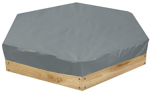 Nukinp Sandlådeskydd, vattentät sexkantig sandlådeskydd, UV-blockerande utomhusskydd, grå, 55,12 x 47,24 x 7,87 tum