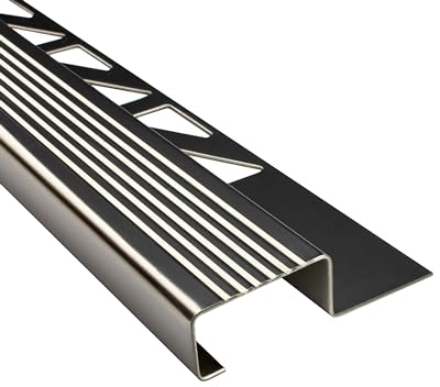 5x Stufenprofil Edelstahl Fliesenleiste Profil Treppen Schiene H12mm glänzend
