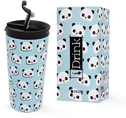 I-TOTAL I-Drink - Mug Thermique En Acier Double Paroi 500 ml Décoré (Panda)