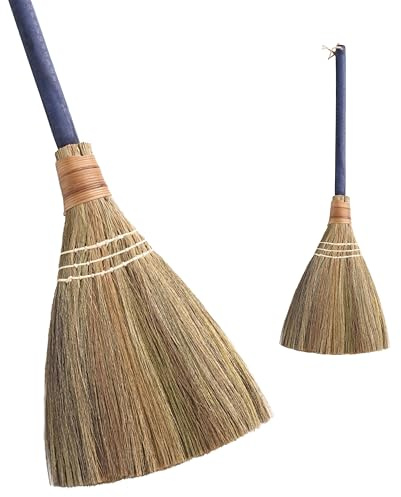TTS For Home Scopa a frusta fatta a mano, scopa vietnamita in paglia morbida, decorativa, 31 cm di larghezza, 67 cm di lunghezza