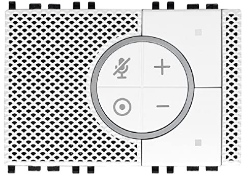 VIMAR 03975.B Alexa Sprachsteuerung, integriertes WLAN, zwei Fronttasten, RGB-LED-Hintergrundbeleuchtung, Lokal-, Fern- oder Sprachsteuerung, Weiß
