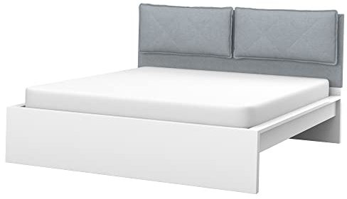 Soferia Kopfteil Bezug Kompatibel Mit Malm Bettkopfteil 140 cm Husse Boxspringbett Rückenlehne Bezug Bettkopfteil Schoner Wasserabweisend Fleckschutz Softi Grau