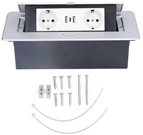 Doppelte USB-Bodensteckdose, Elektrisches Zubehör Steckdosen, Konverter Pop-up-EU-Standard mit Eingebetteter Typ-C-Steckdose, Multifunktionale Steckdose, Bodensteckdose