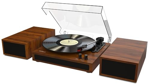 Wiibo Mustang 1970-BT Light Brown Tocadiscos Vintage Bluetooth con Altavoces incorporados Premium