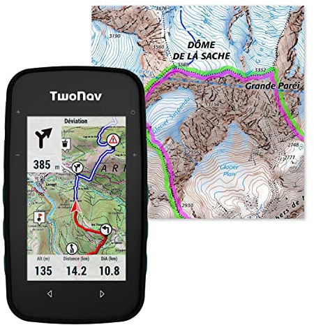 Cross Plus GPS + Map France IGN Top25 – Multisport Bike Cycling Mountain Bike Trekking Compact and Lightweight 3.2 Inch Screen/Battery Life 20 Hours/Memory 32 GB Topol Card Included