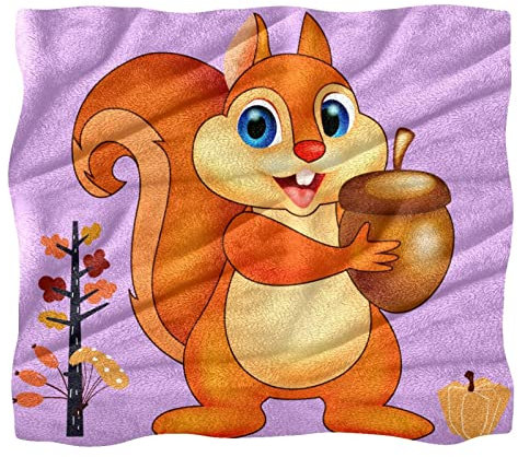 TBOUOBT Bettwäsche-Fleece-Decke, dekorativ für Schlafzimmer-Sofa-Boden,Tier Cartoon Tier Tannenzapfen