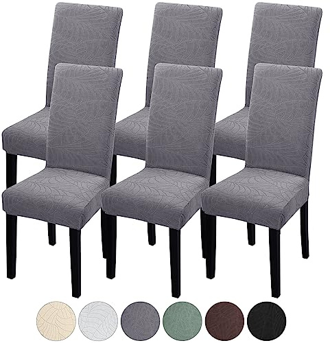 Fuloon Stuhlhussen 6er Set, Stretch Stuhlbezug Esszimmerstühle | Stuhlüberzug Schwingstuhl, Abnehmbar, Waschbar, Hussen für Stühle, für Hotel Restaurant Hochzeit Dekor