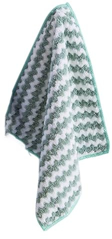 YOGAES 3/8 Uds. Trapo de Limpieza de Cocina paño de Lana Coral para Lavar Platos Estropajo superabsorbente Toallas de Limpieza de Cocina secas y húmedas-Verde, 8 Uds.