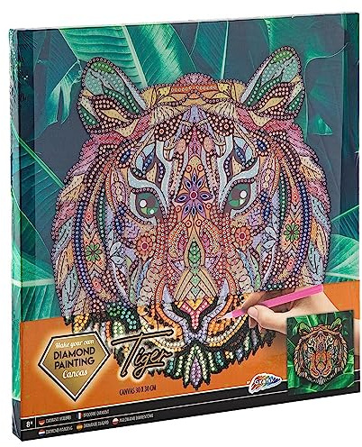 Grafix Diamantmålning på duk, tiger 30 x 30 cm