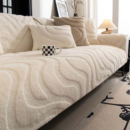 WYJHNLBEDC Sofa/Couch überzug, Sofabezug L Form/U Form/Ecksofa 3/2/1 Sitzer, Sofa überwurfdecke, Warmer Super Weicher Samt Sofaschoner Decken rutschfest, Sofaschutz Decke Hund Kratzschutz Katze