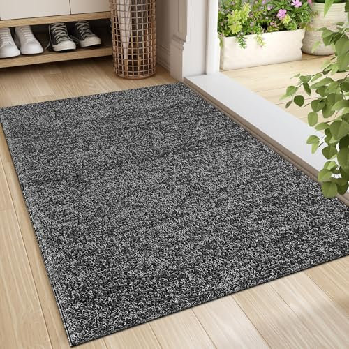 Artnice Door Mat, Non Slip Washable Entrance Rug, Dog Doormat, Low Profile Barrier Mat for Outdoor, Indoor, Entryway, Patio, Pet (40x60cm, Grey)