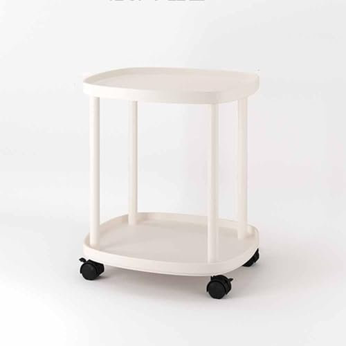 ZYBOWAYL 2 Ebenen Beistelltisch Mobiler Wohnzimmertisch Industrie-Design Kaffeetisch Sofatisch Balkon Blumentisch Hohe 54cm für Kaffee und Blumen (Color : B)