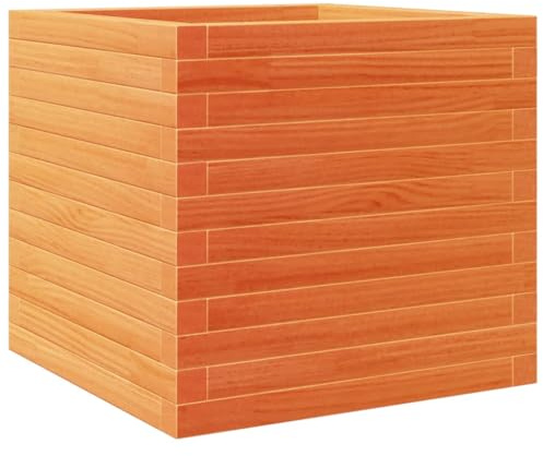 vidaXL Jardinière Cire Marron 50x50x46 cm Bois de pin Massif, jardinière d'extérieur, bac à Fleurs, boîte à Plantes, jardinière de terrasse