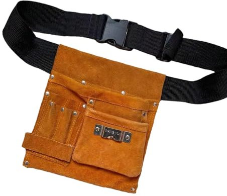 Werkzeugtaschengürtel, Multi-Pocket-Werkzeugtasche, verstellbarer Garten-Werkzeuggürtel, Kunstleder-Werkzeuggürtel, Allzweckgürtel mit Hammerhalter, Werkzeuggürtel für Männer und Frauen, robuster