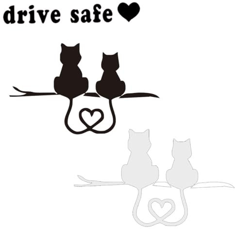 JEYORZY 3 autocollants Voiture Humour - Stickers Chat Exterieur, Pour Autocollant de Décoration de Fenêtre de Voiture