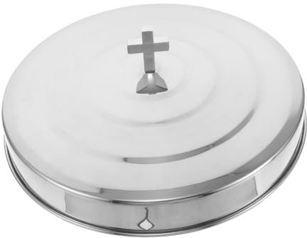 IMIKEYA Communion Tray Stainless Steel Religious Plate Metal Pans for Table Decor Multi-function Small Holy Communion Plate
