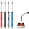 Vmxlso 4 Pezzi Accendino Elettrico, Accendino Elettrico USB Ricaricabile, Accendino Lungo con Indicatore, Accendino al Plasma per Accendere Candele, Stufe, Barbecue, Campeggio (Nero+Argento+Rosso+Blu)