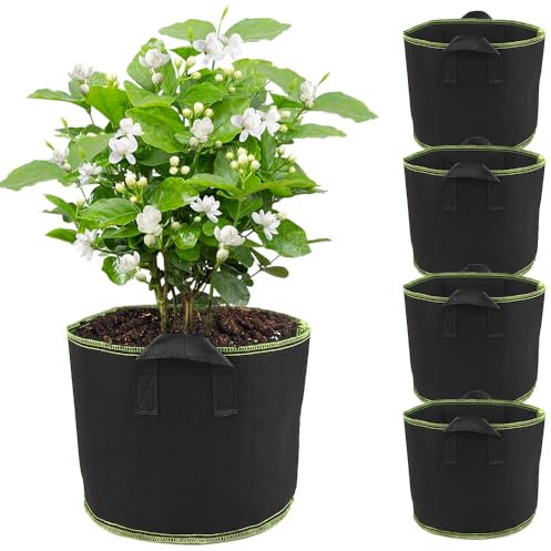 Afenau Sac de Culture 20L - 5 Pièces de Plantation Non Tissé Réutilisable avec Poignées pour Pommes de Terre, Tomates, Fraises, Plantes, Légumes