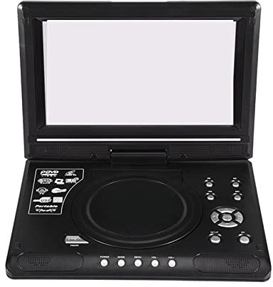 OUTFYT Lecteur DVD Portable, DVD Mobile Portable de 9,8 Pouces avec Lecteur Mini TV HD Batterie Rechargeable intégrée Prise en Charge Carte SD/Port USB/DVD,Compatibilité Multiformat