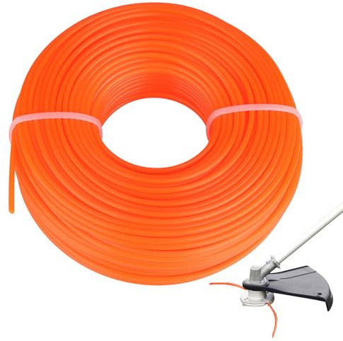 Hilo de acero para cortacésped, 2,4 mm x 100 m, hilo de recortador, diámetro de hilo, hilo de nailon, hilo de desbrozadora, hilo de desbrozadora para recortar malas hierbas