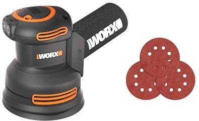WORX NITRO - Levigatrice eccentrica senza fili, 20 V, piastra di levigatura 125 mm, ideale per superfici piane o curve, Brushless, velocità variabile, fornita senza batteria e caricabatterie, WX823.9