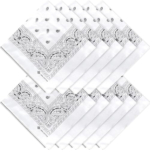 ZENO Bandana – 100% Baumwolle & Natürliche Fasern – Halstuch Ohne Polyester – Hochwertig, Weich, Langlebig & Waschmaschinenfest – Bandana Herren & Damen – Unisex & Kinder - 10 Pack
