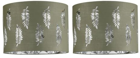 Set of 2 Fern - Sage Green Cut Out 25cm Pendant Lightshades