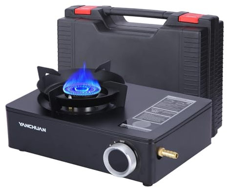 Holdes Quemador de propano, estufa portátil - Estufa portátil de temperatura ajustable con de almacenamiento | Piezas y accesorios para el horno doméstico para picnic, fiesta, restaurante