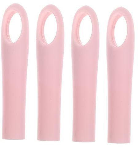 OATIPHO 4 Pcs 16mm Mop Rod Handle Grip Replacement Sleeves with Hole for Hanging, Non-slip Broomstick End Caps, Pink Nordic Color, Broom Handle Attachments for Household Cleaning Tools