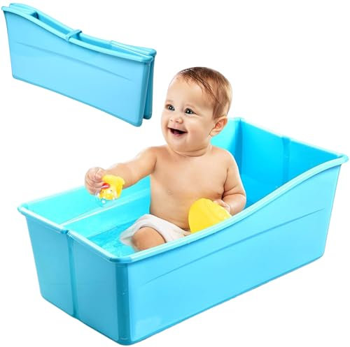 Bañera Plegable Bebé O Niños. Bañera Plegable Portatil, Niños, Gemelos Y Adultos Pequeños, Color Azul. Bañera Portatil Para Exterior O Hielo O Ducha.