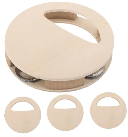 TOYANDONA 4stücke Teiliges Diy Holz- Junge Mädchen Naturbelassene Unbehandelte Holzrasseln Mit Glatter Oberfläche Zum Bemalen Montessori Für Sensorische Entwicklung Und Kreatives Basteln