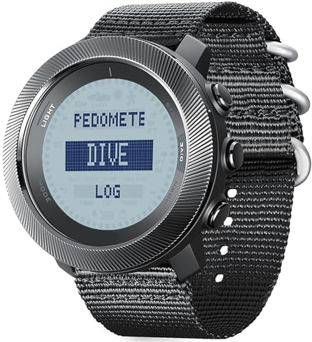 findtime Sportuhr Schwimmen Herrenuhr Schrittzähler Taucheruhr Militär Armbanduhr mit Kompass Barometer Höhenmesser Wasserdicht 10 bar Digital Uhr Herren Fitnessuhr Kalorien Weltzeit Outdoor