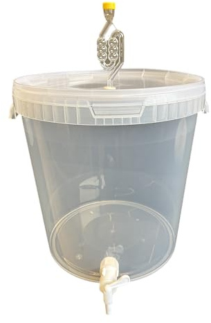 SILPLAST Contenitore completo per fermentazione 33 l, set completo: secchio per ospiti con tubo di fermentazione e gomma di tenuta e rubinetto di scarico in plastica, secchio per birra o vino con