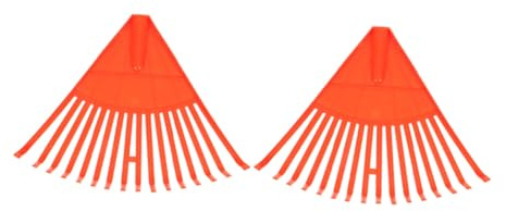 ifundom 2 Piezas Rastrillo de Plástico para Jardín Dientes Resistente para Limpieza Rápida Césped Herramienta para Patios y Jardines Naranja