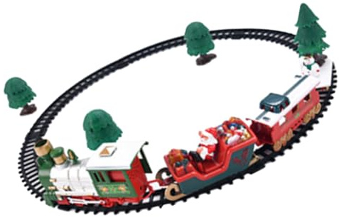 Didiseaon Trenino Natalizio Elettrico Giocattolo per Casa Piccolo Giocattolo di Simulazione del Treno con Pista