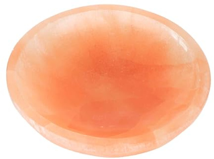 NKlaus Cuenco de selenita naranja de 19 cm de carga para trabajo energético, limpieza y carga de piedras preciosas, selenita hecha a mano para energía espacial positiva