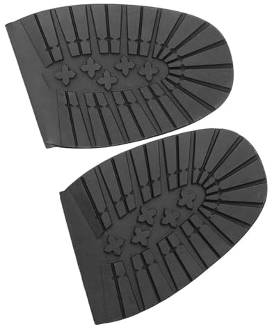Dioche Stövlar Skor Antislip Fram Hälsulor Gummi Mute Sulor Skor Reparation Tillbehör Slitstark Bekväma Ersättningssulor För Män Kvinnor Svart 17cm 11,5cm 8,6cm (svart klack) (klack) (framfot)