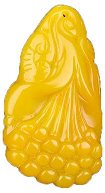 Collana con ciondolo orchidea calcedonio giallo naturale